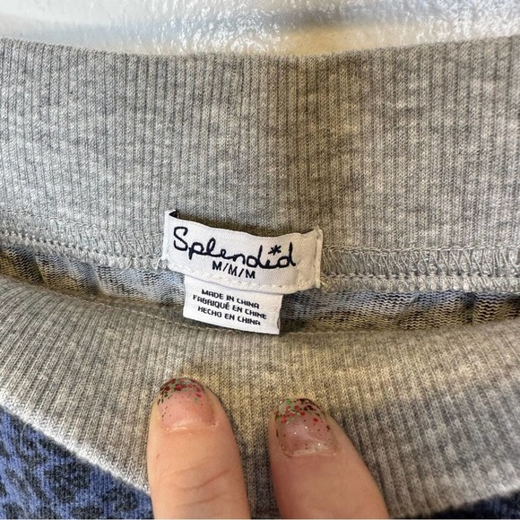 SPLENDID Blue Leopard Print Joggers Size Medium NWOT - Picture 7 of 8